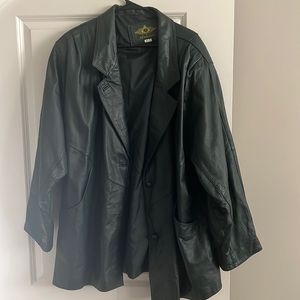 Vintage 1980 hunter green leather jacket